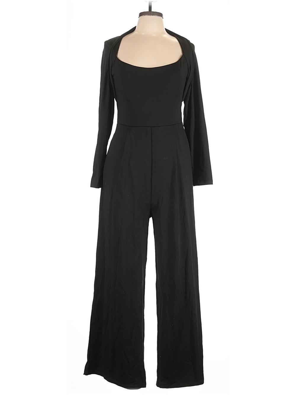 NWT HALARA Large Black Long-Sleeve Wide-Leg Jumpsuit